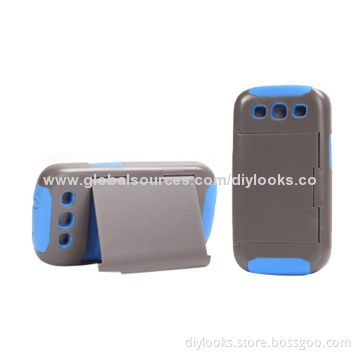 Silicone + Plastic Combination Case with Holder, for Samsung Galaxy SIII